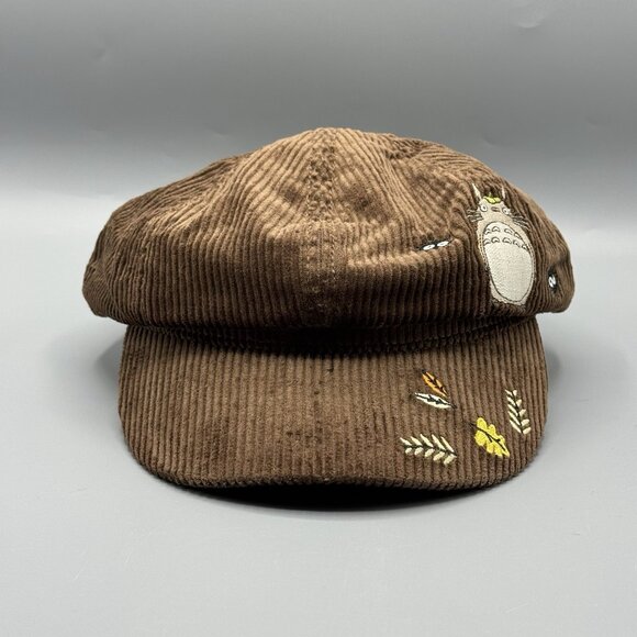 Studio Ghibli My Neighbor Totoro Brown Corduroy Cabbie Hat NEW - Picture 2 of 8